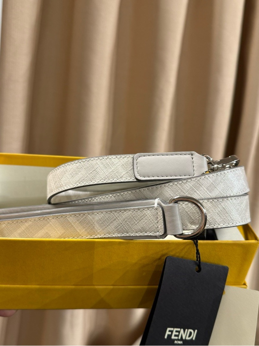 Fendi Zucca White Gray Dog Leash